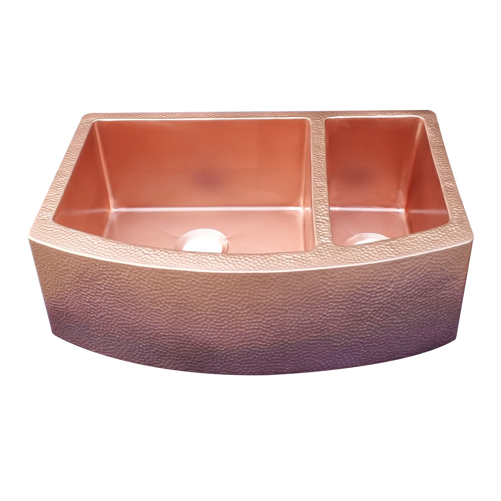 Premium 14 Gauge Double Bowl Farmhouse Apron Kitchen Sink in Copper Finish - KSAR 9 Model for Rustic & Modern Kitchens | Perfect for Farmhouse, Cottage & Country Style Homes