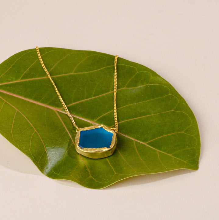 Elegant Blue Topaz Gold Necklace for Women – Perfect for Weddings, Parties & Everyday Wear