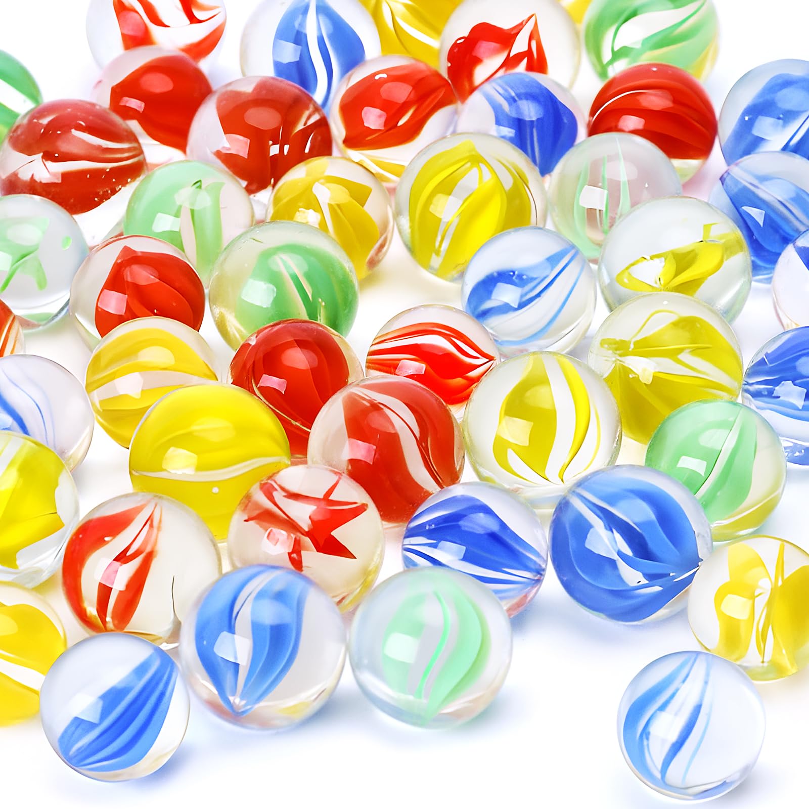 LovesTown 100PCS Glass Marbles Bulk - Colorful Kids Marble Run Game Accessories, DIY Craft Supplies & Home Decoration - Perfect for STEM Learning, Party Favors and Vase Fillers