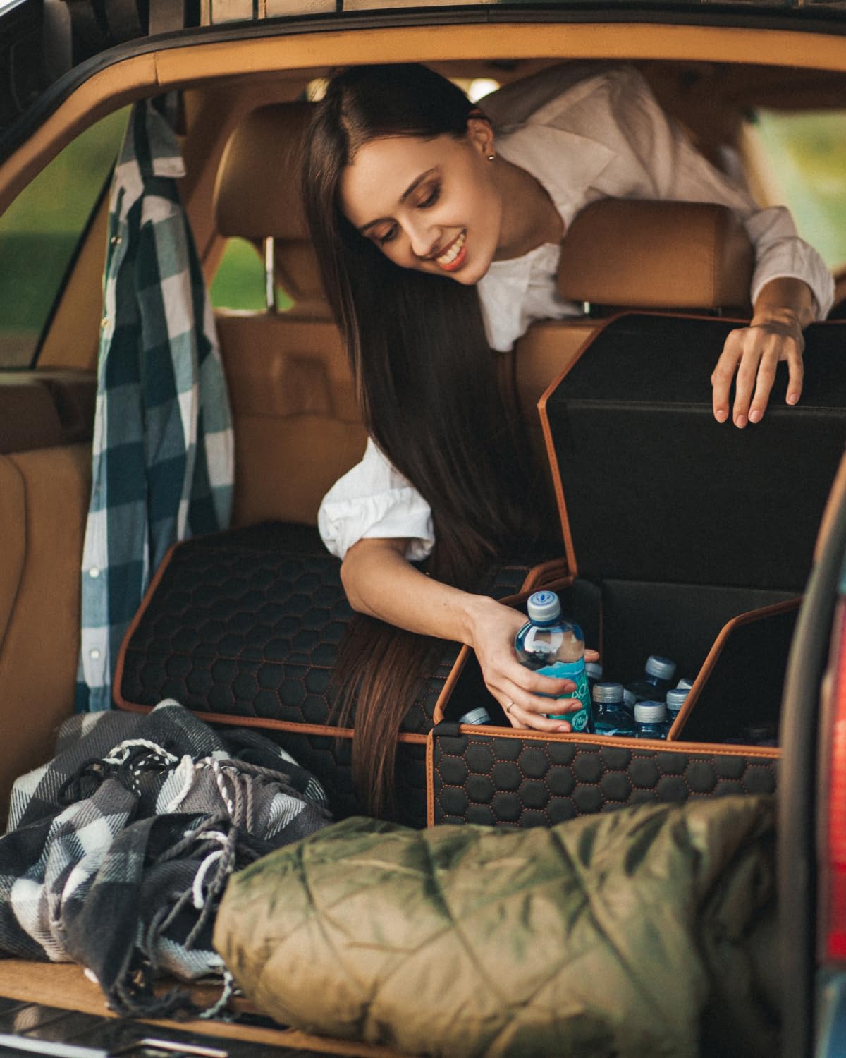 Foldable Trunk Organizer for Car Storage - Collapsible Auto Organizer with Lid - 21.6 Inch Hexy Design for SUV, Sedan & Minivan - Perfect for Groceries, Travel Gear & Sports Equipment Organization