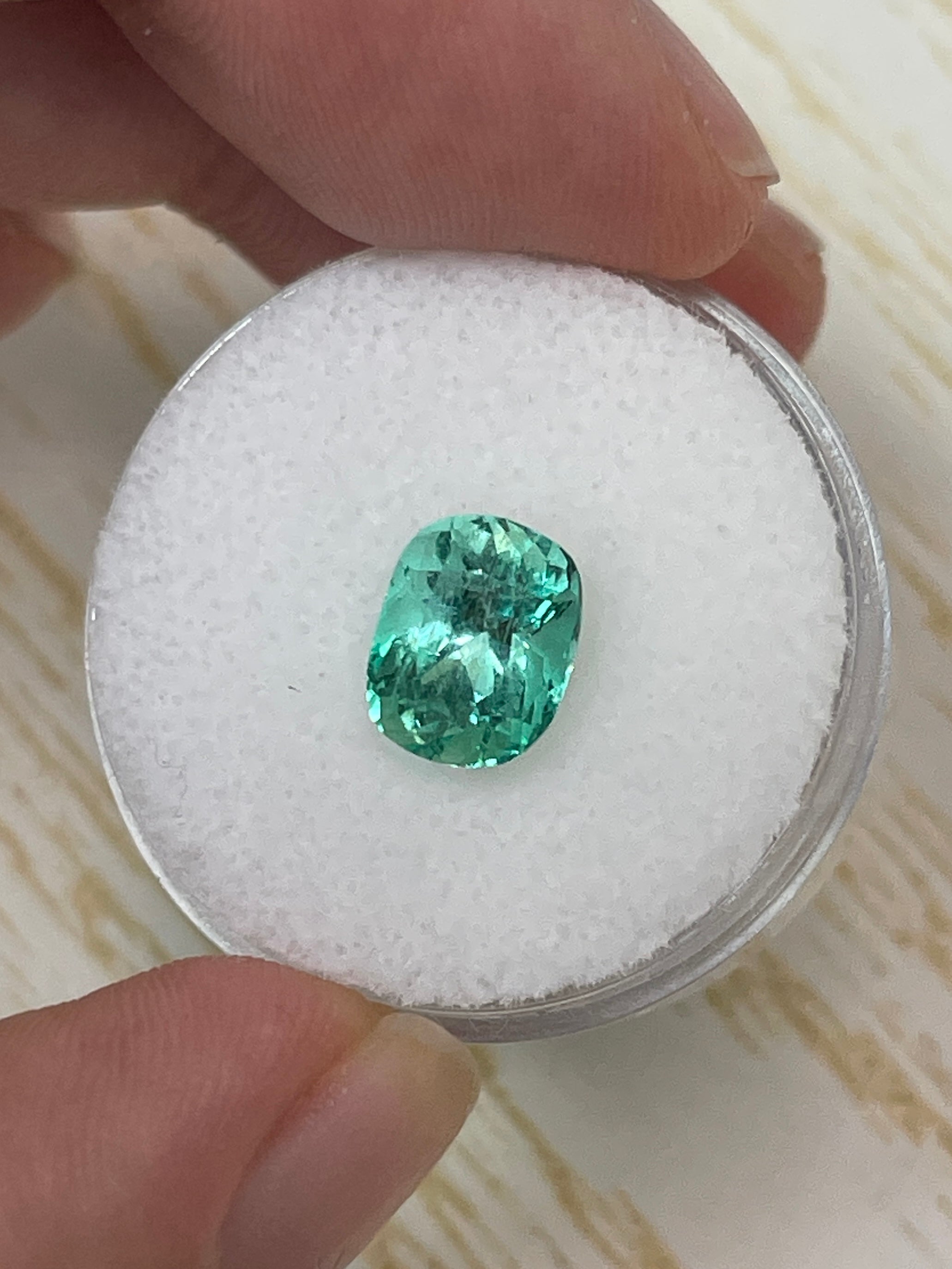 2.12 Carat 9x7mm Eye-Clean Green Natural Loose Colombian Emerald - Elongated Cushion Cut Gemstone for Jewelry Making, Engagement Rings & Luxury Gifts