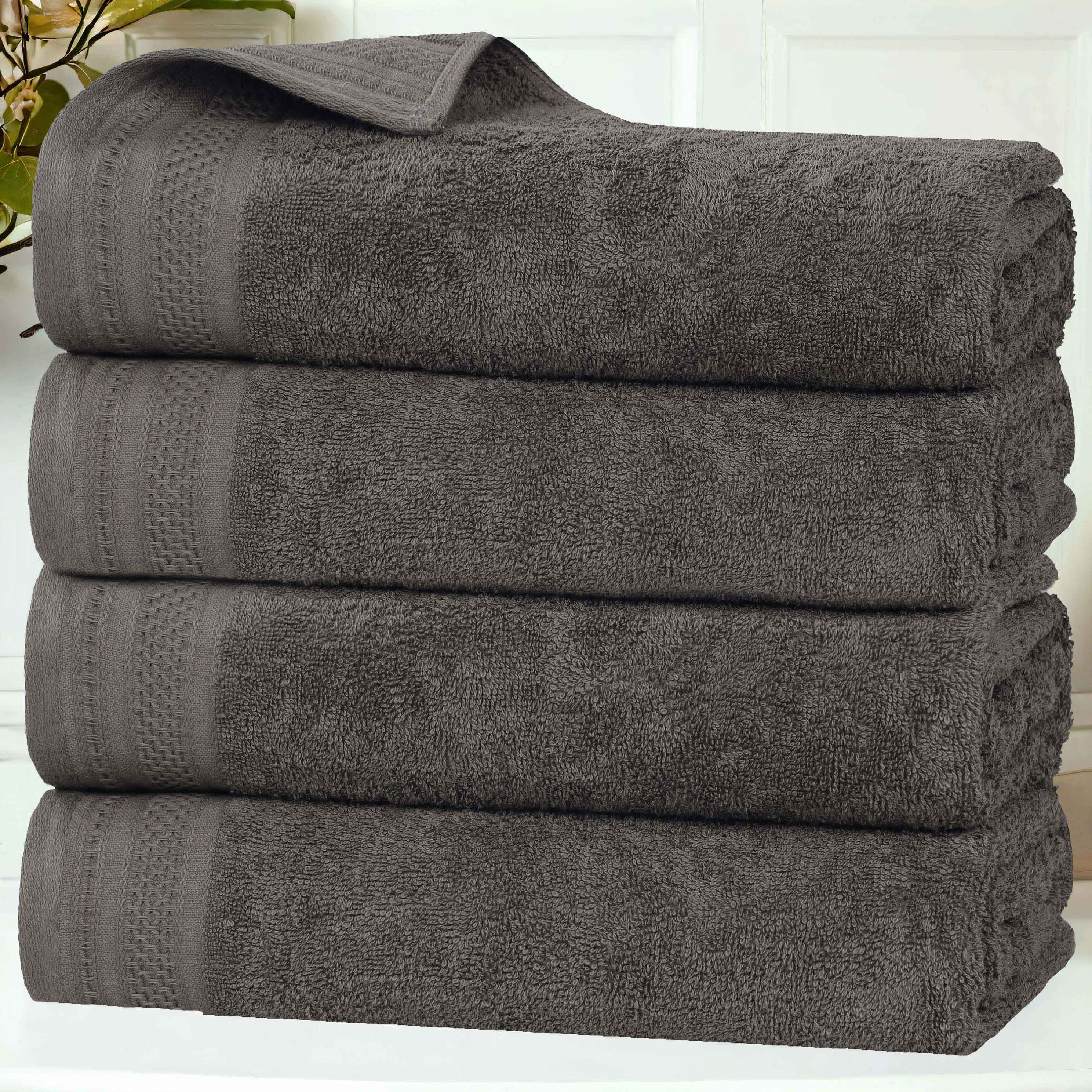 Premium Honeycomb Waffle Weave Cotton Bath Towels Set of 4 - Ultra Soft & Absorbent Luxury Bathroom Towels for Spa, Hotel, and Home Use