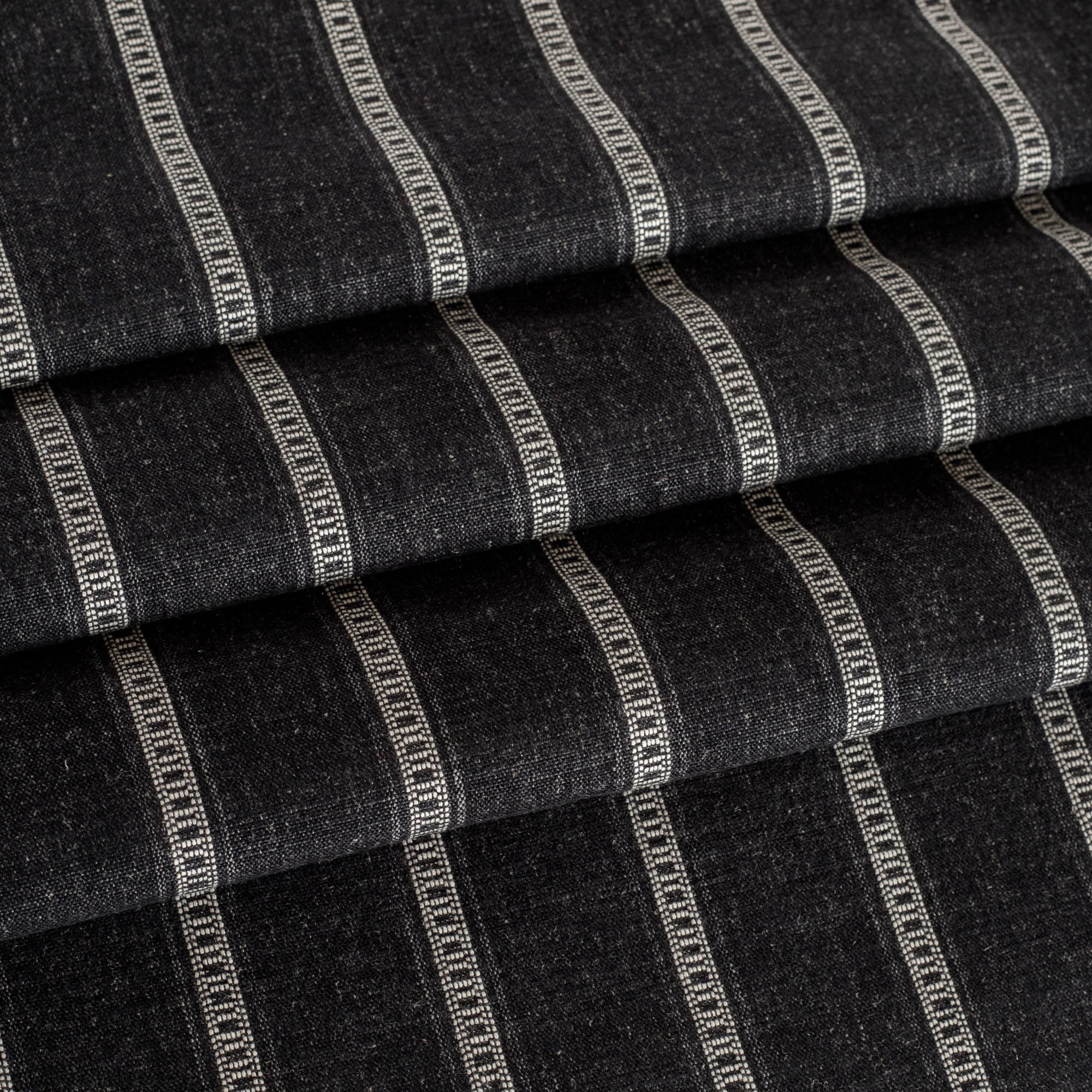 Brunswick Stripe Fabric - Premium Onyx Black Upholstery Material for Sofa, Chair & Home Decor | Perfect for Living Room, Bedroom & Office Furniture
