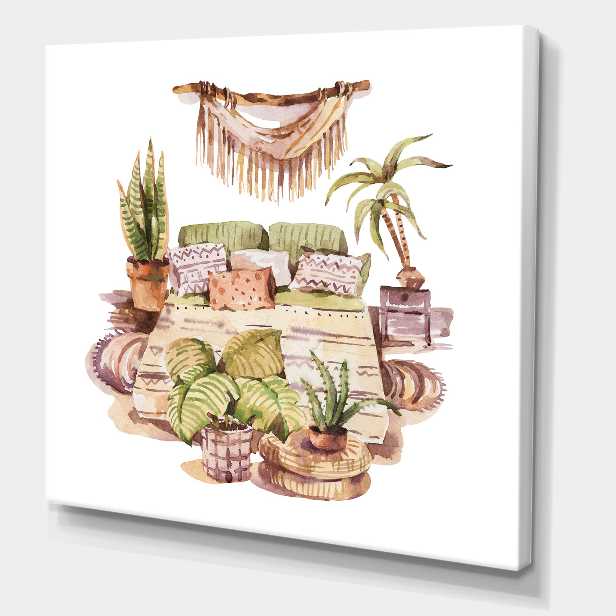 Indoor House Plants Urban Jungle IV Traditional Canvas Wall Art - Perfect for Living Room, Bedroom & Office Decor