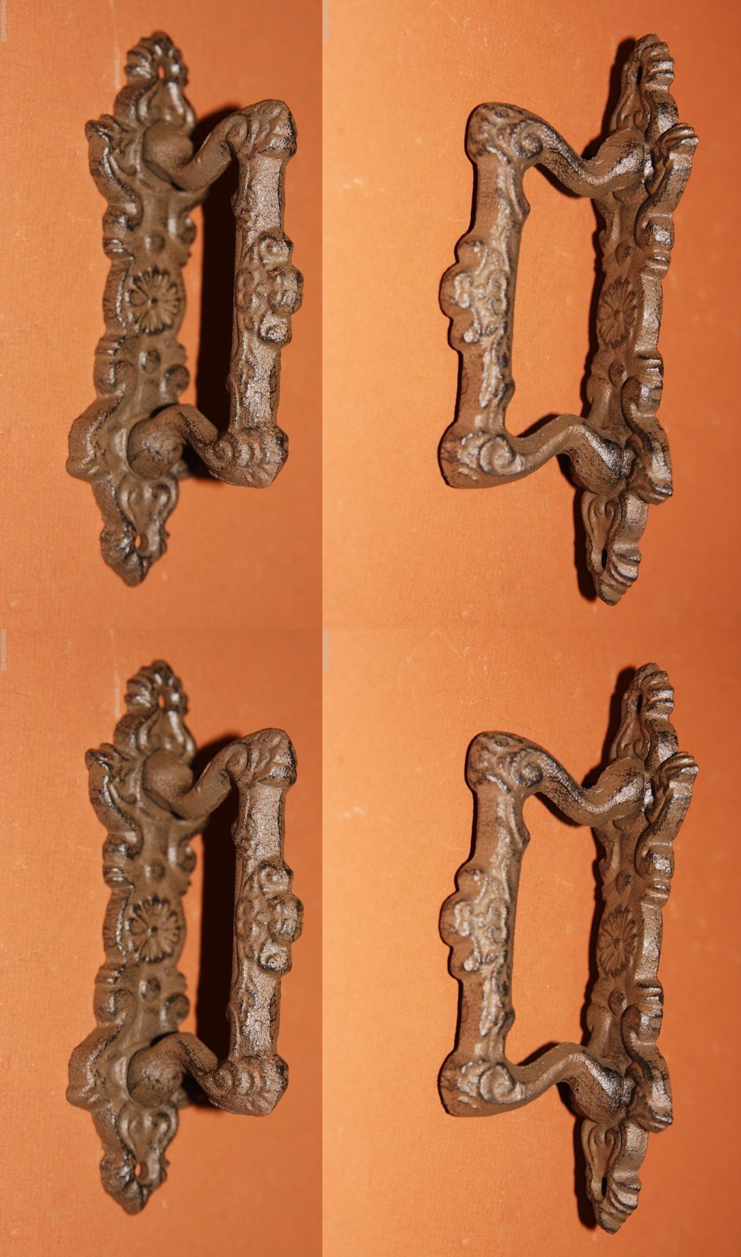 Mission Style Kitchen Cabinet Pulls - Set of 4, Cast Iron for Home Decor
