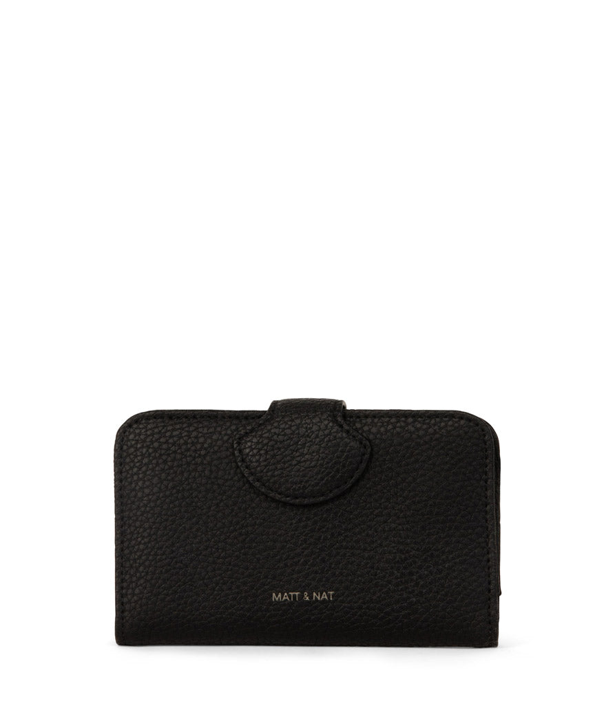 Matt & Nat Black Float Small Recycled Vegan Wallet - Eco-Friendly Minimalist Card Holder for Everyday Use & Travel