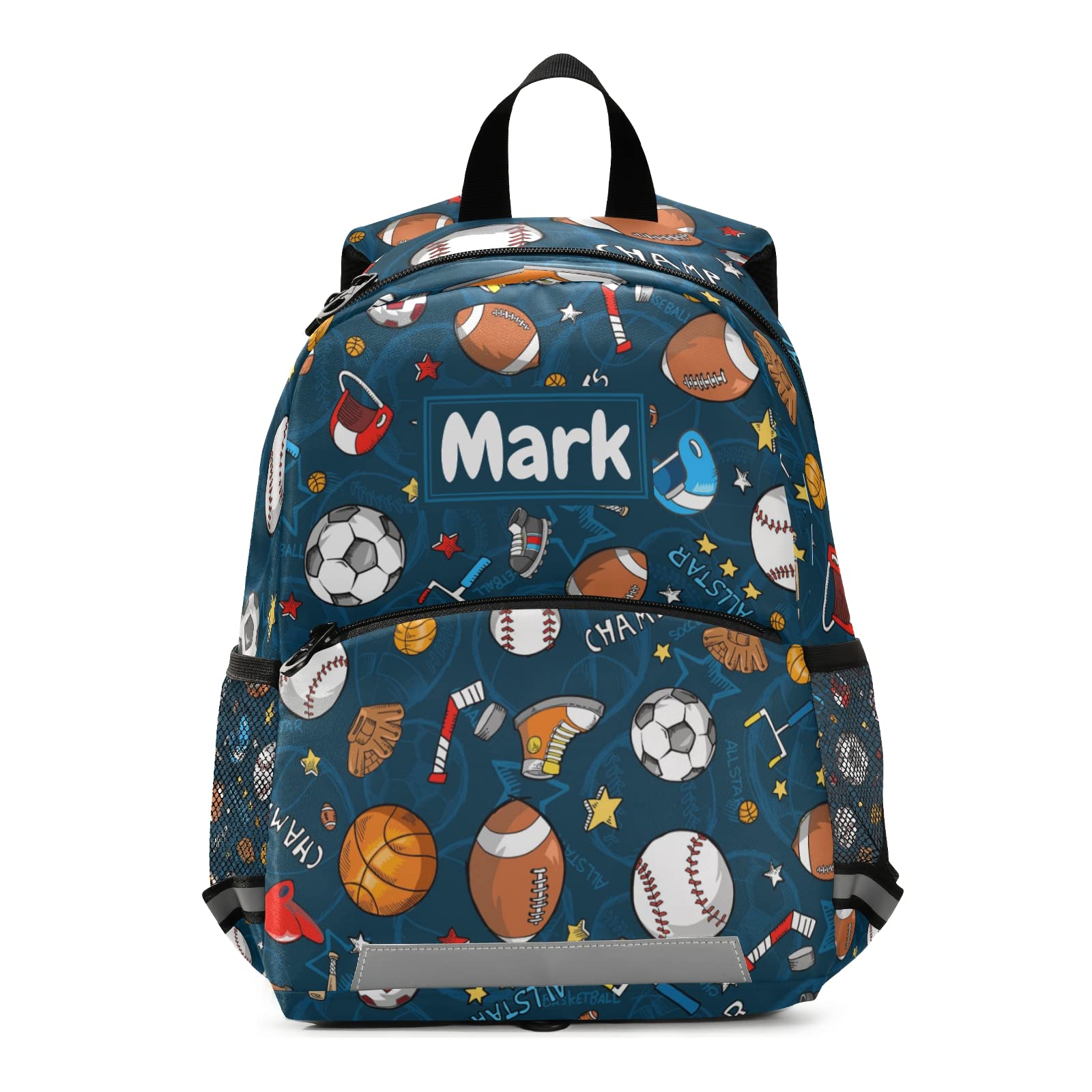 Custom Kids Football Backpack with Name - Personalized School Backpack for Boys & Girls - Adjustable Chest Strap for Preschool & Toddler - Perfect for School, Sports & Travel