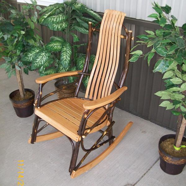 Premium A L Furniture Hickory Rocking Chair - Solid Wood Handcrafted Rocker for Living Room, Nursery & Porch - Comfortable Traditional Rocking Chair for Relaxation & Nursing