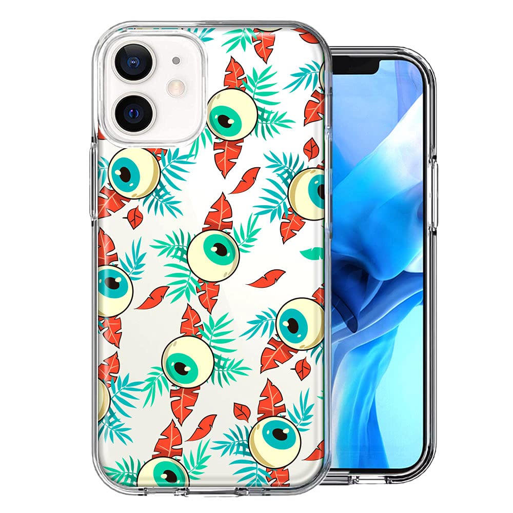Spooky Halloween iPhone 11 Case - Creepy Tropical Eyeballs Design Double Layer Protective Cover | Perfect for Halloween Parties, Costume Accessories & Everyday Use