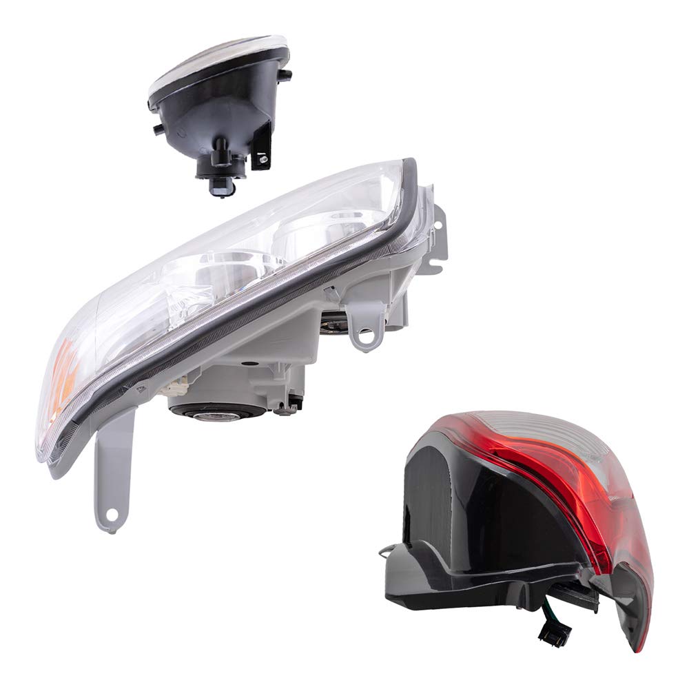 Brock Replacement Halogen Headlights, Fog Lights & Tail Lights 6-Piece Set - Chrome Bezel - Compatible with 2006-2009 Toyota 4Runner Limited/SR5 | Enhanced Night Visibility & Style Upgrade for Off-Road Adventures & Daily Commuting