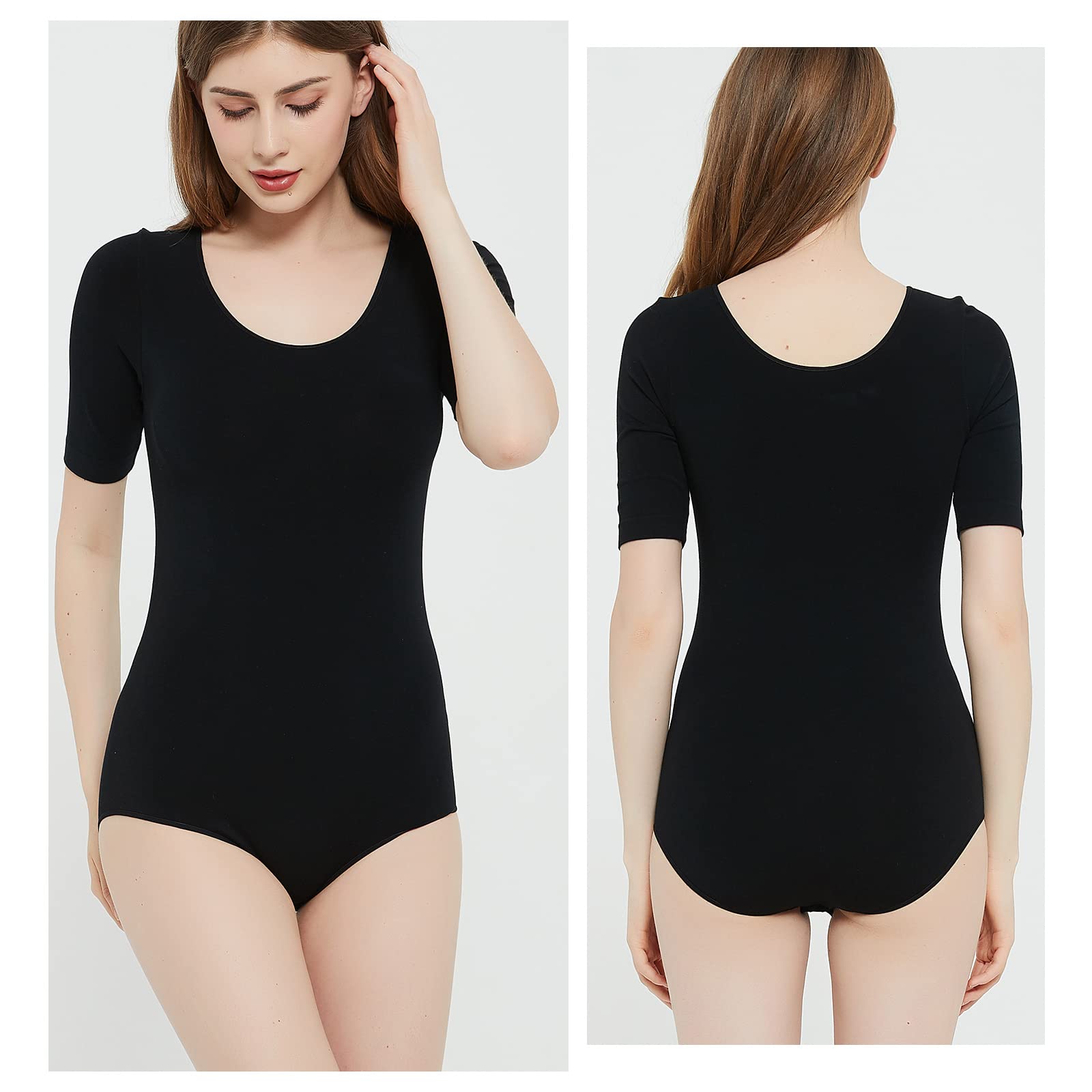 C4N Women's Sexy Scoop Neck Sleeveless Bodysuit - Slim Fit Shapewear Tops & Jumpsuits for Going Out, Clubbing & Date Nights
