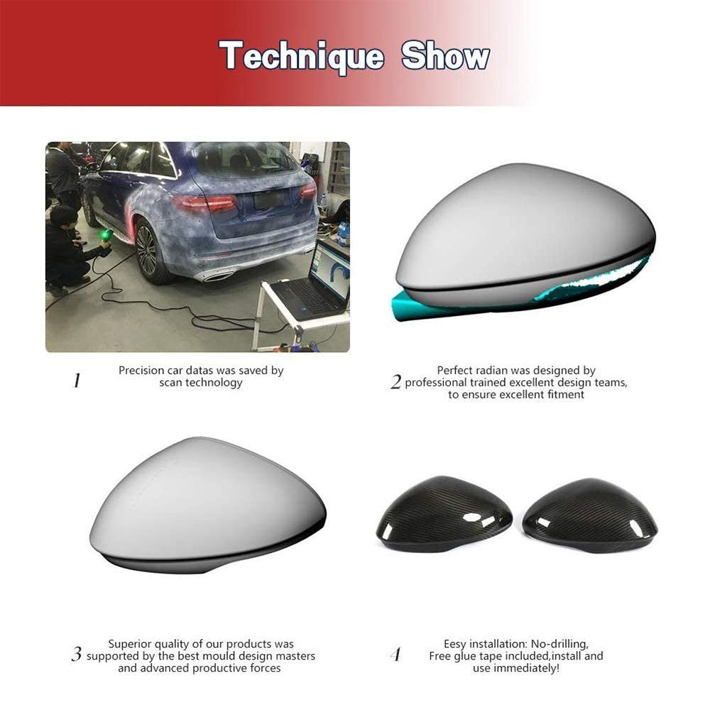 Premium Carbon Fiber Mirror Covers for Alfa Romeo Giulia Sedan (2015-2018) - OEM Style Side Mirror Caps | Enhances Vehicle Appearance & Protection | Perfect for Car Enthusiasts & Custom Upgrades