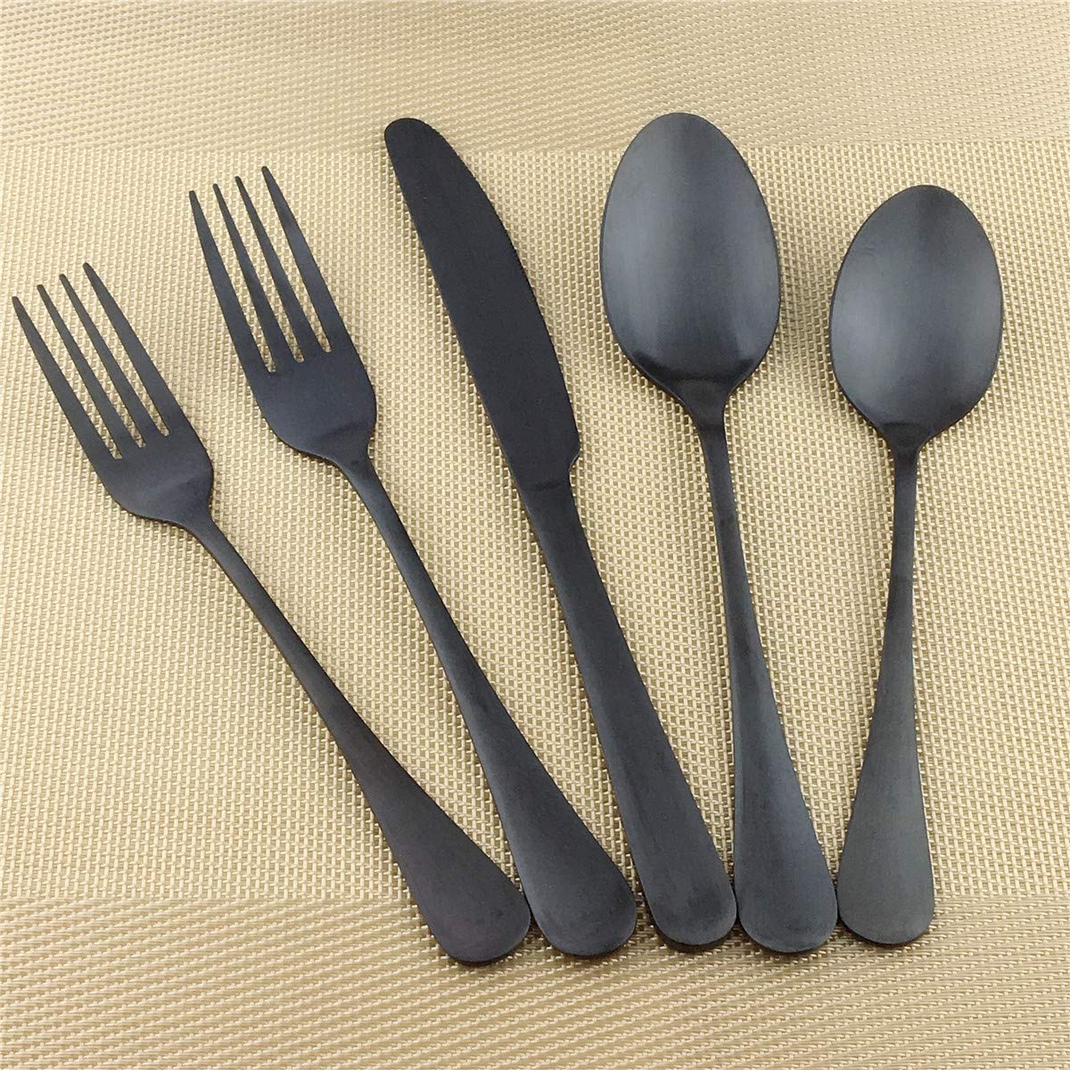 Puzhler Matte Black 8-Piece 304 Stainless Steel Salad Forks & Dessert Forks Set - Dishwasher Safe, 6.7 Inches - Perfect for Dinner Parties, Restaurants & Home Entertaining