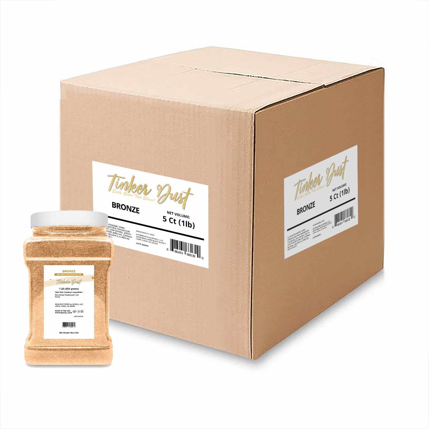Premium Bronze Tinker Dust® Cosmetic Glitter - EU Compliant, Vegan & Cruelty-Free | Perfect for Face, Body Art, Nail Designs & DIY Crafts