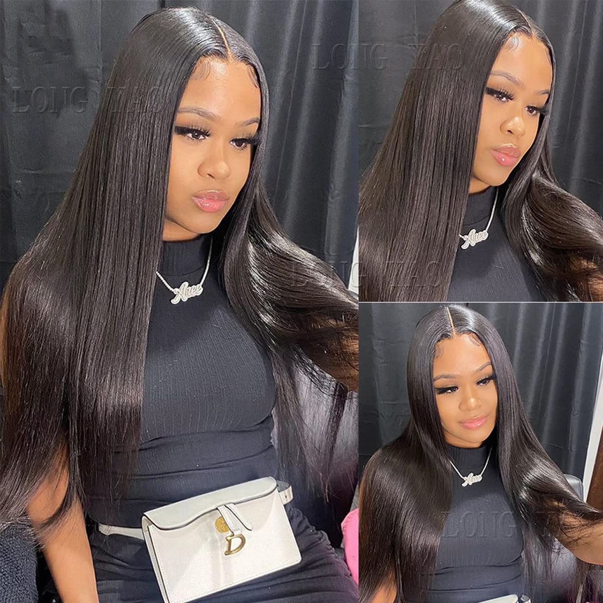 4x4 Lace Front Human Hair Wigs for Black Women - 20 Inch Straight Pre Plucked with Baby Hair | Natural Looking Lace Closure Wigs for Daily Wear & Special Occasions