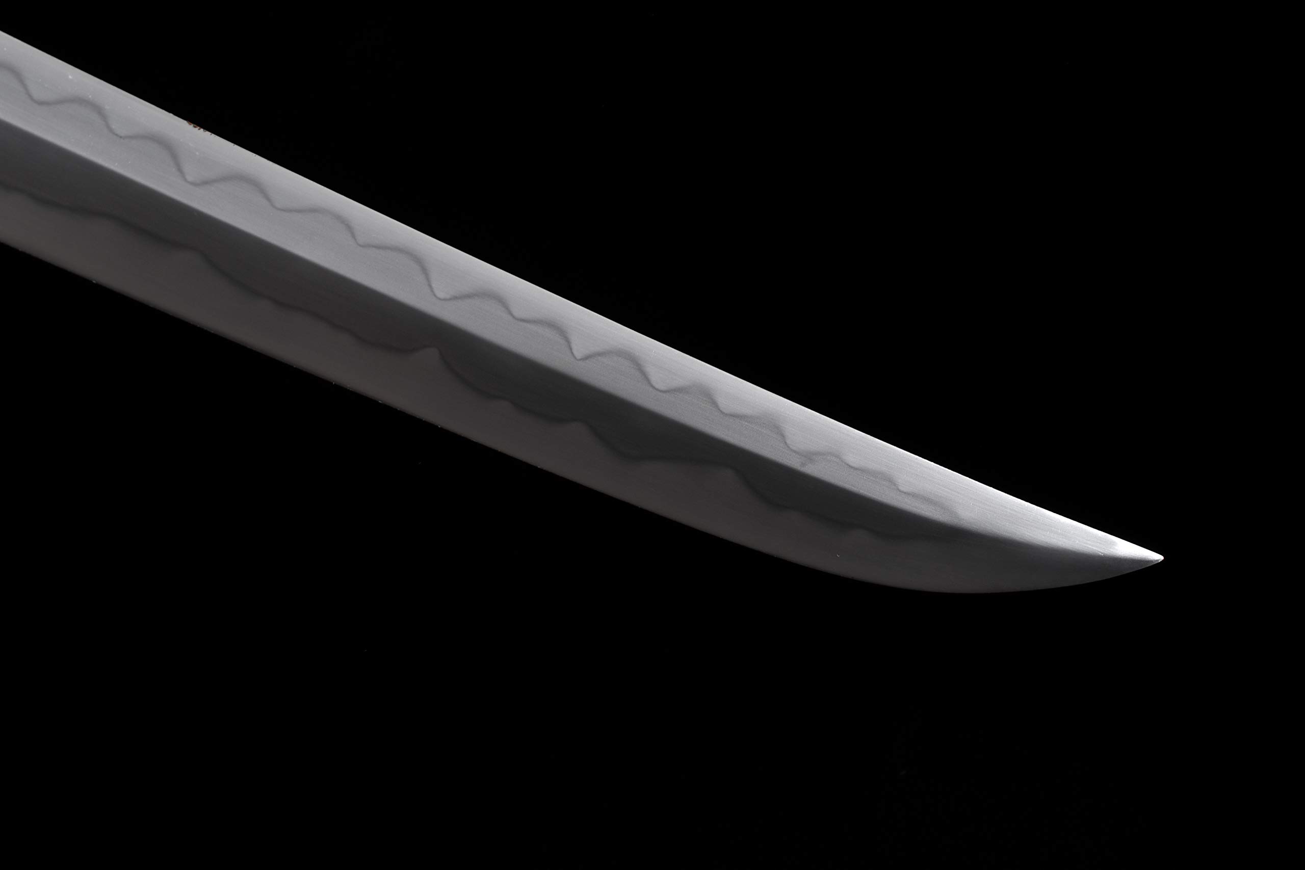 Handmade Short Katana - Authentic Japanese Double Edge Samurai Sword with Razor Sharp 1095 High Carbon Steel Clay-Tempered Blade - Perfect for Martial Arts Training, Cosplay & Collectors Display