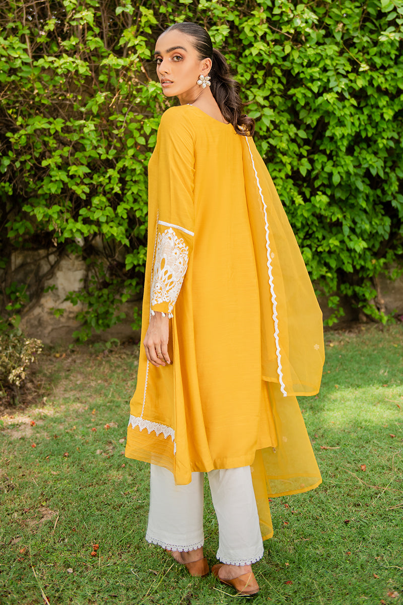 Mustard Izel 2-Piece Set (Shirt & Dupatta) - Stylish Ethnic Outfit for Women, Perfect for Festivals, Weddings & Cultural Events