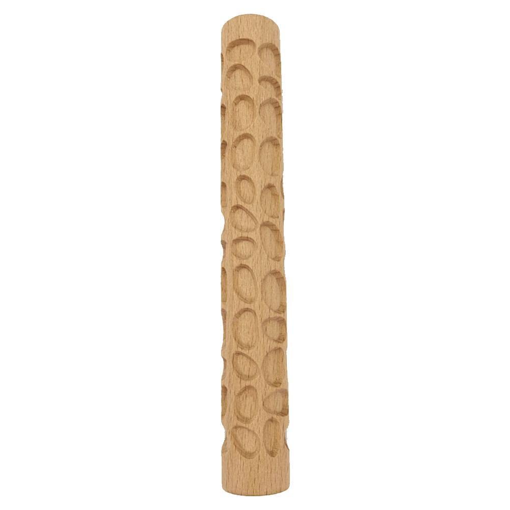 Embossed Rolling Pin for Baking - Engraved Cobblestone Design Cookie Dough Roller - Perfect for Homemade Cookies, Pastries & Pie Crusts - Ideal Gift for Women, Moms & Bakers - Great for Holidays, Birthdays & Kitchen Decor