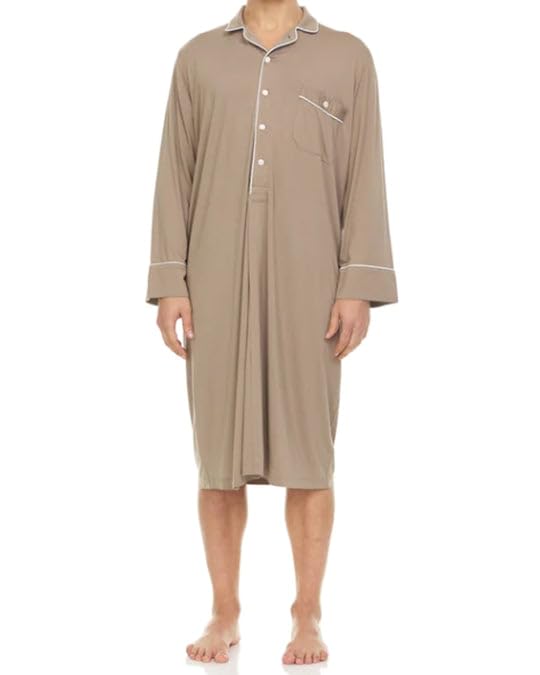 Soft & Breathable Micro Modal Men's Nightshirt - Comfortable Loose Fit Sleep Shirt for Men - Cozy Nightgown for Relaxing at Home or Traveling