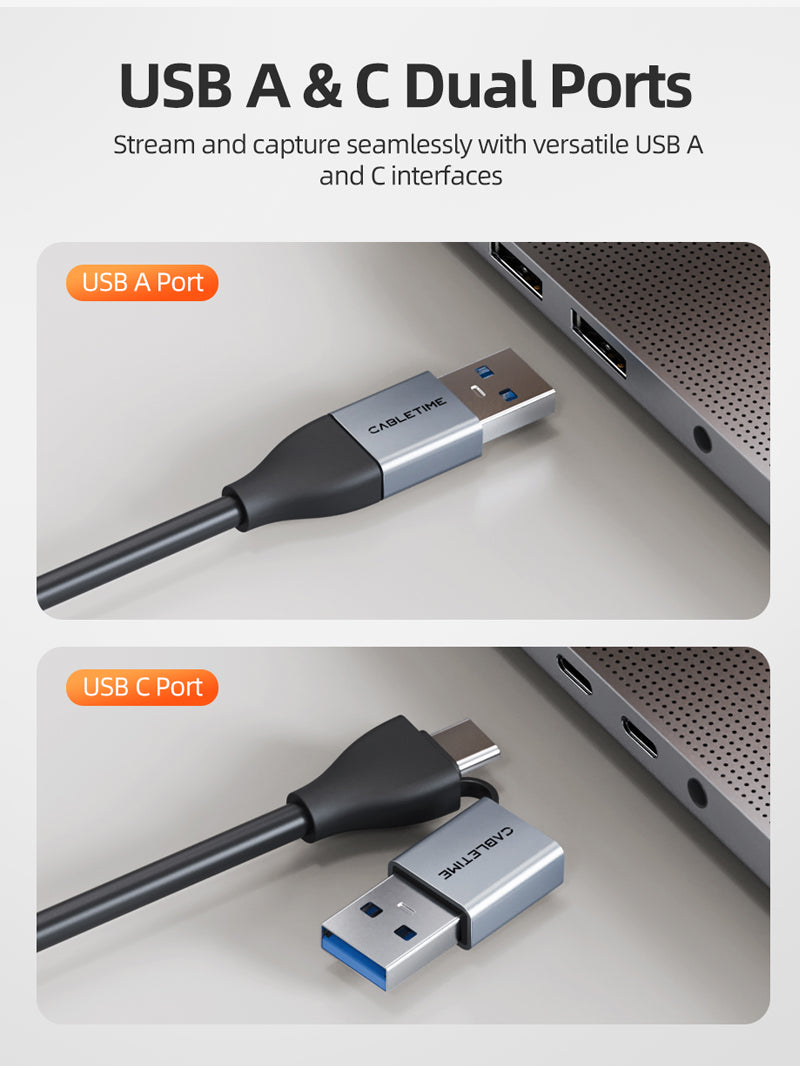 HDMI to USB/USB C Video Capture Card 1080P for Nintendo Switch, PS4, Xbox - Live Streaming & Game Recording Device for Twitch, YouTube - Perfect for Gamers & Content Creators