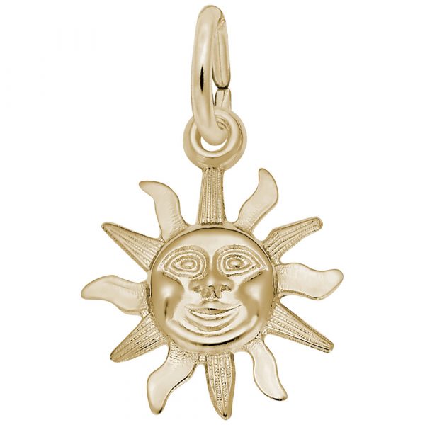 14K Gold Starburst Sun Charm Pendant - Elegant Solar Jewelry for Necklace, Bracelet & Anklet - Perfect for Beach, Summer & Boho Fashion