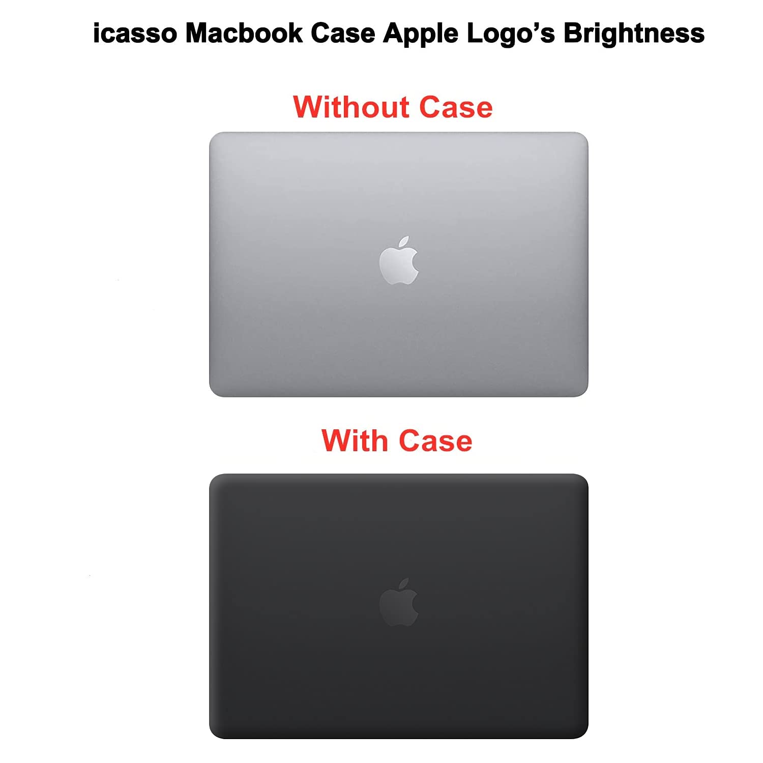 iCasso Hard Shell Case Cover & Keyboard Cover for MacBook Air 13 inch (2021-2018 Release A2337/A1932/A2179) - Compatible with Touch ID Retina Display, Protective Laptop Case (Black) - Perfect for Work, Travel & School