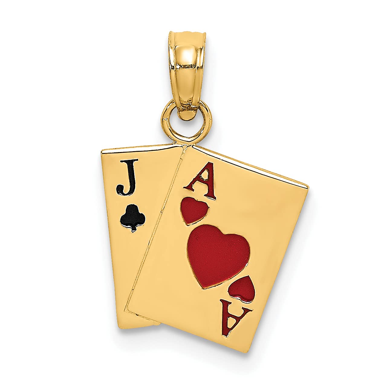 14K Yellow Gold Jack of Clubs & Ace of Hearts Playing Card Charms - Elegant Jewelry for Poker Lovers, Casino Night Outfits, and Unique Gift Ideas