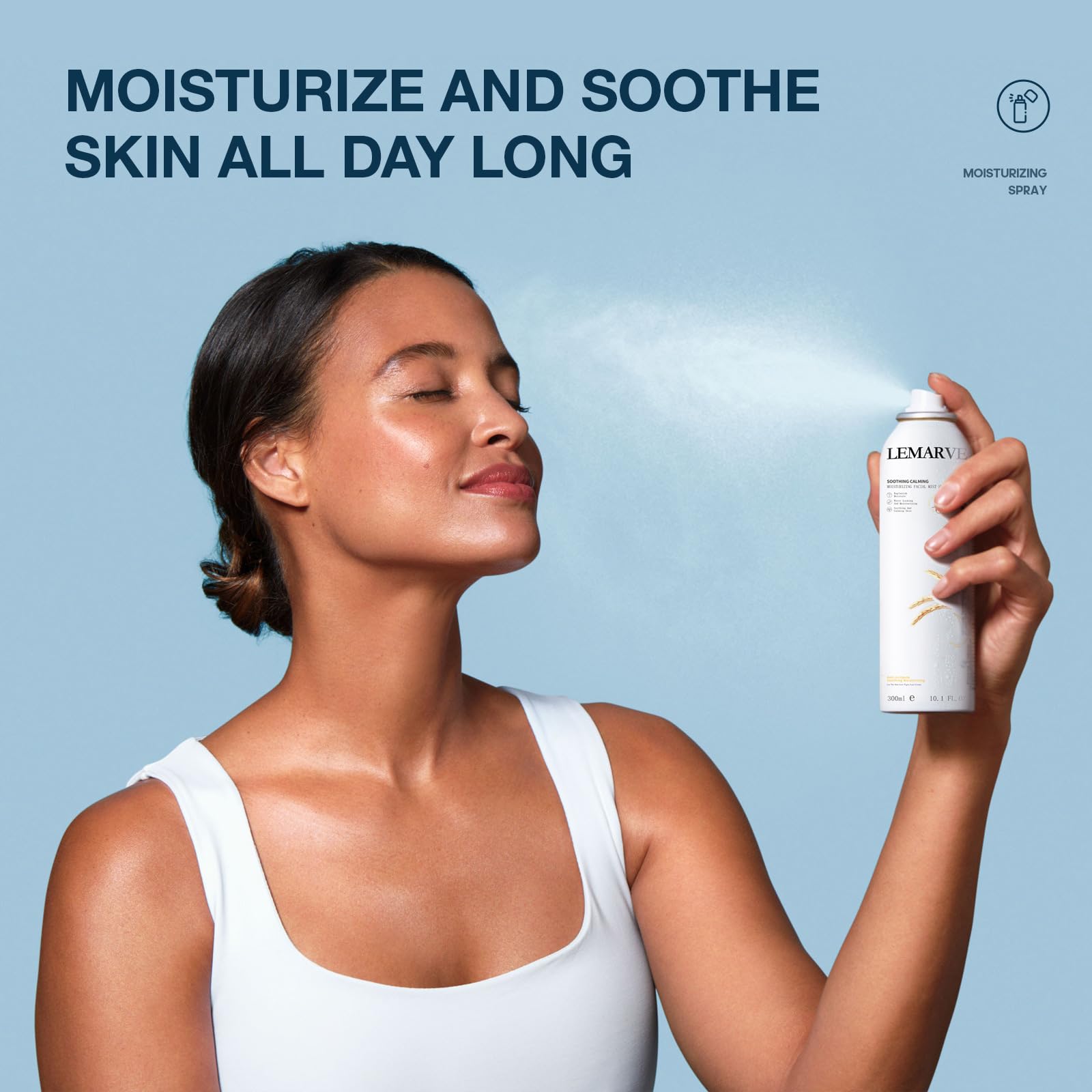 Hydrating Face Mist Spray with RICE Ferment Filtrate - 3.4 FL OZ Facial & Body Moisturizer for Dry Skin | Perfect for Travel, Gym & Daily Skincare Routine