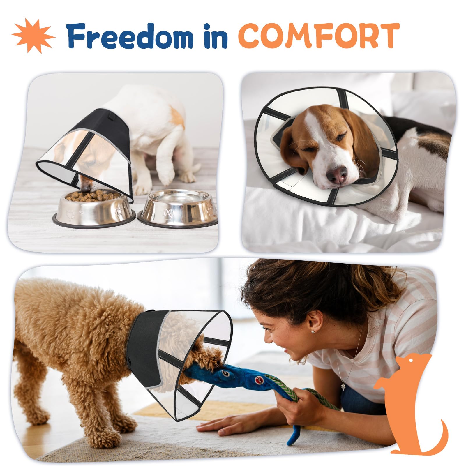 Soft Adjustable Dog Cone Collar for Small Dogs - Post-Surgery Recovery E-Collar to Prevent Licking | Comfortable Elizabethan Collar Alternative | Perfect for Pets After Spay/Neuter Surgery or Wound Healing (XS)