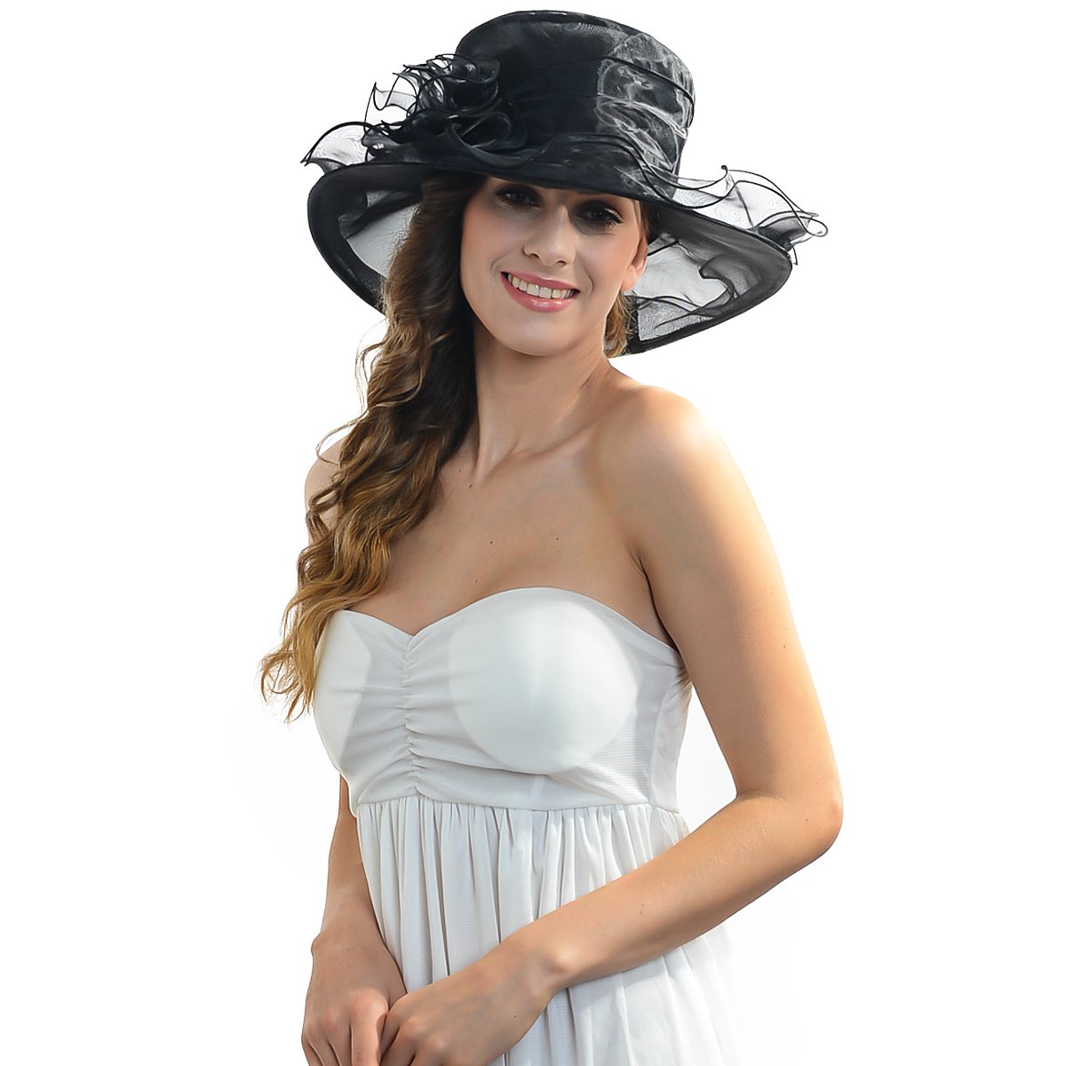 Kentucky Derby Tea Party Bucket Hat | Women's Elegant Organza Church Hat for Weddings & Special Occasions | Perfect for Derby Day, Garden Parties & Formal Events