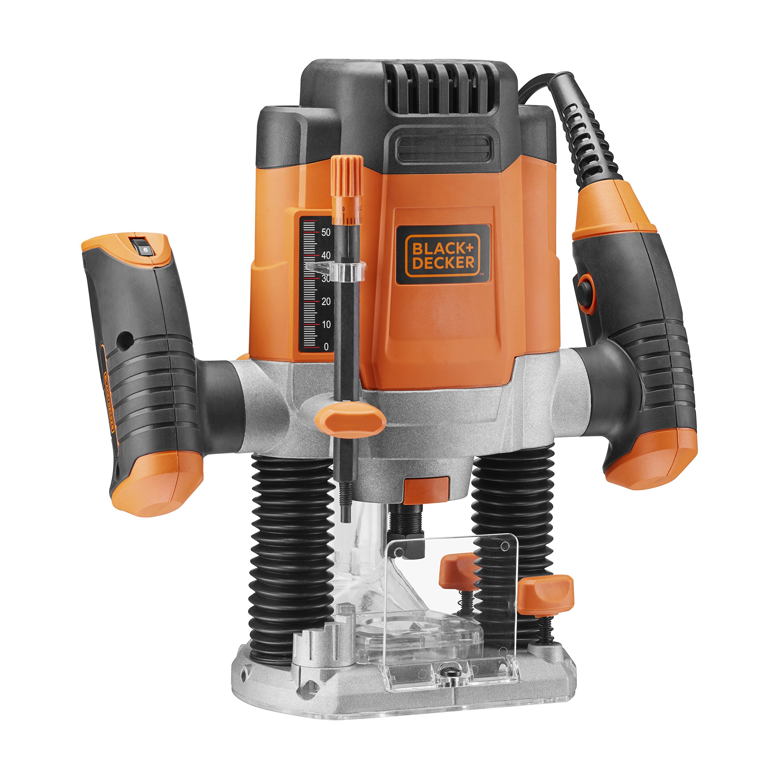 BLACK + DECKER KW1200EKA-QS 1200W Milling Machine with Accessories & Carrying Case - Powerful 1.2KW Electric Mill for Woodworking, Metal Cutting & DIY Projects - Orange Power Tool for Home Workshop & Professional Use