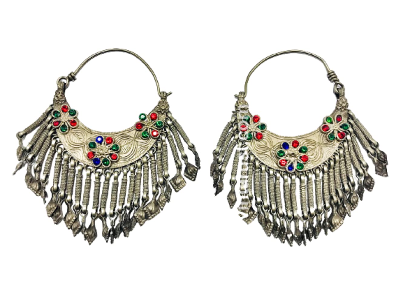 Vintage Afghan Tribal Antique Earrings - Handmade Boho Jewelry, Ethnic Tribal Earrings for Women - Perfect for Festivals, Weddings & Boho Fashion