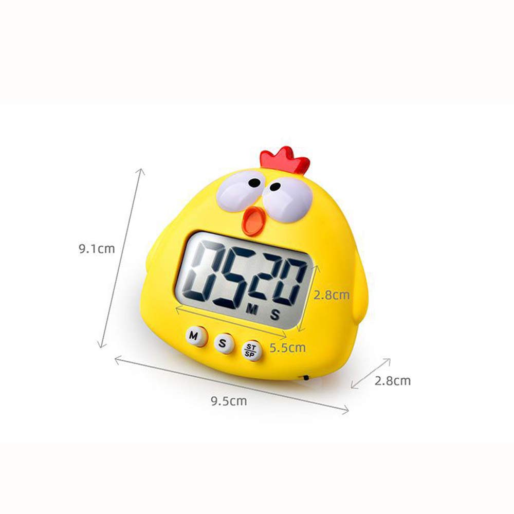 Cartoon Chick Electronic Timer - 99 Minute Kitchen Timer with Loud Alarm for Cooking, Baking, and Lab Experiments | Countdown Clock for Kids & Adults