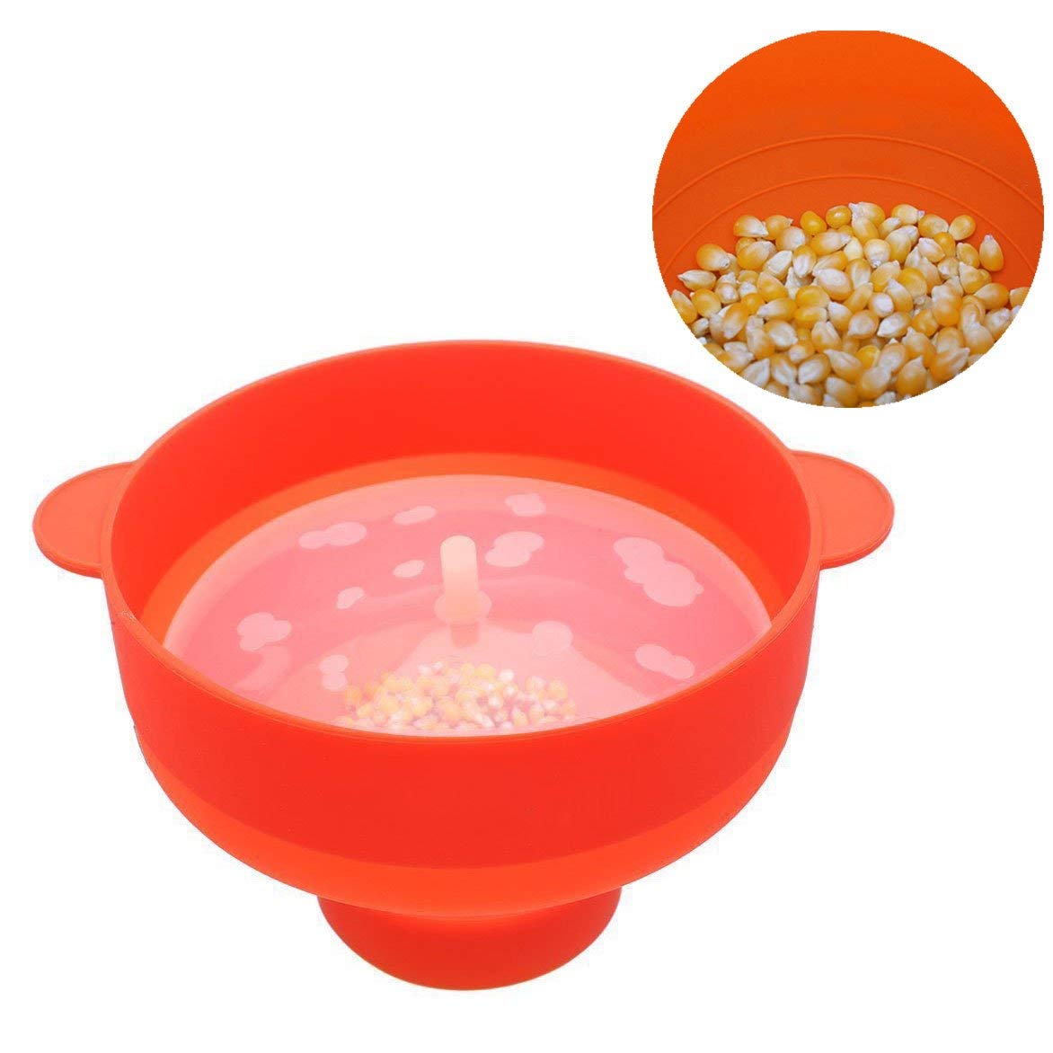 Gearmax Microwave Popcorn Popper - Durable Silicone Popcorn Maker with Sturdy Handles & Collapsible Bowl with Lid - Perfect for Movie Nights, Snack Time & Family Gatherings