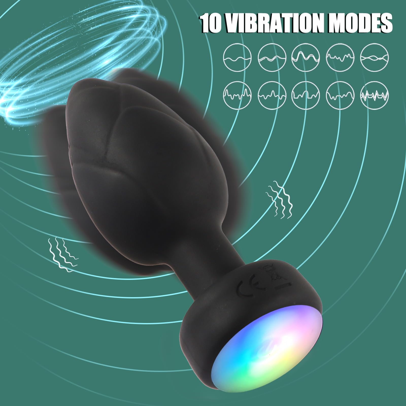 10-Speed Vibrating Anal Plug with LED Light & Remote Control - Rechargeable Adult Sex Toy for Men & Women, Perfect for Couples Play & Solo Pleasure