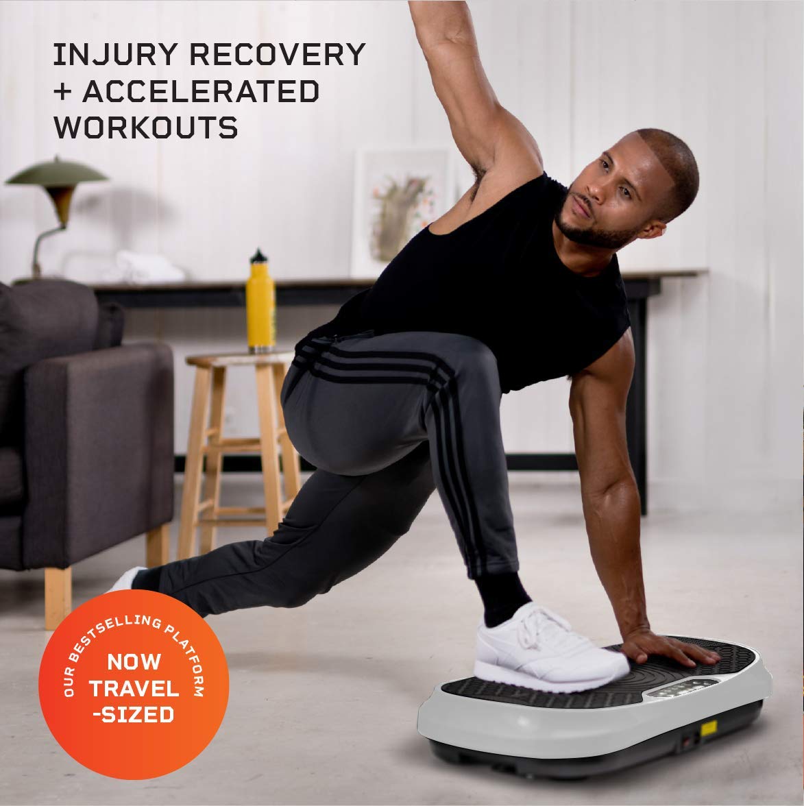 LifePro Waver Mini Vibration Plate Exercise Machine – Portable Full Body Workout Platform for Home & Travel, Weight Loss, Toning & Wellness – Includes 2 Loop Bands & 4 Resistance Bands – Perfect for Home Gym, Office Fitness & Travel Workouts
