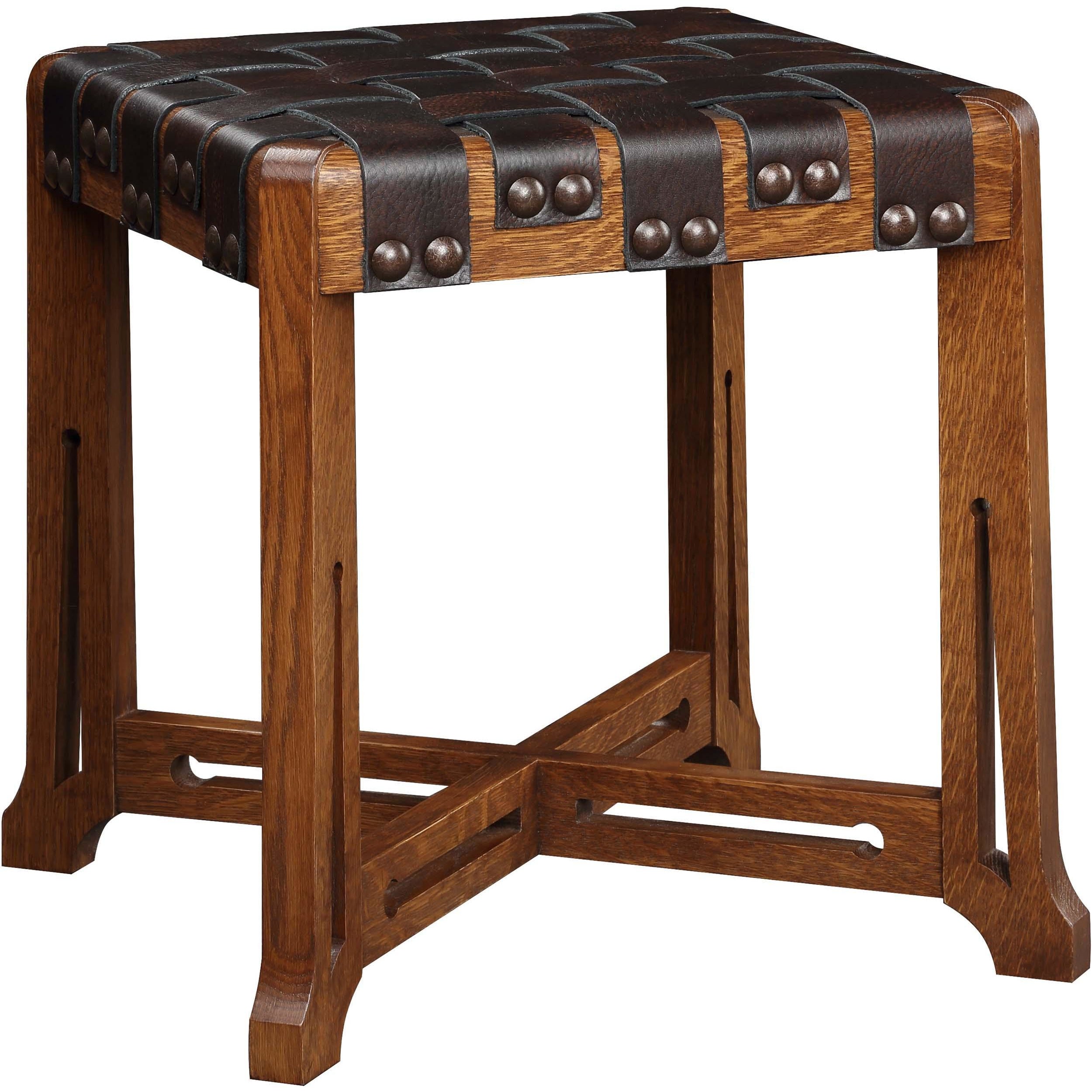 Little Treasures Leather Strap Stool - Handmade Boho Chic Ottoman Footrest for Living Room, Bedroom & Nursery - Perfect for Relaxing, Reading & Decor