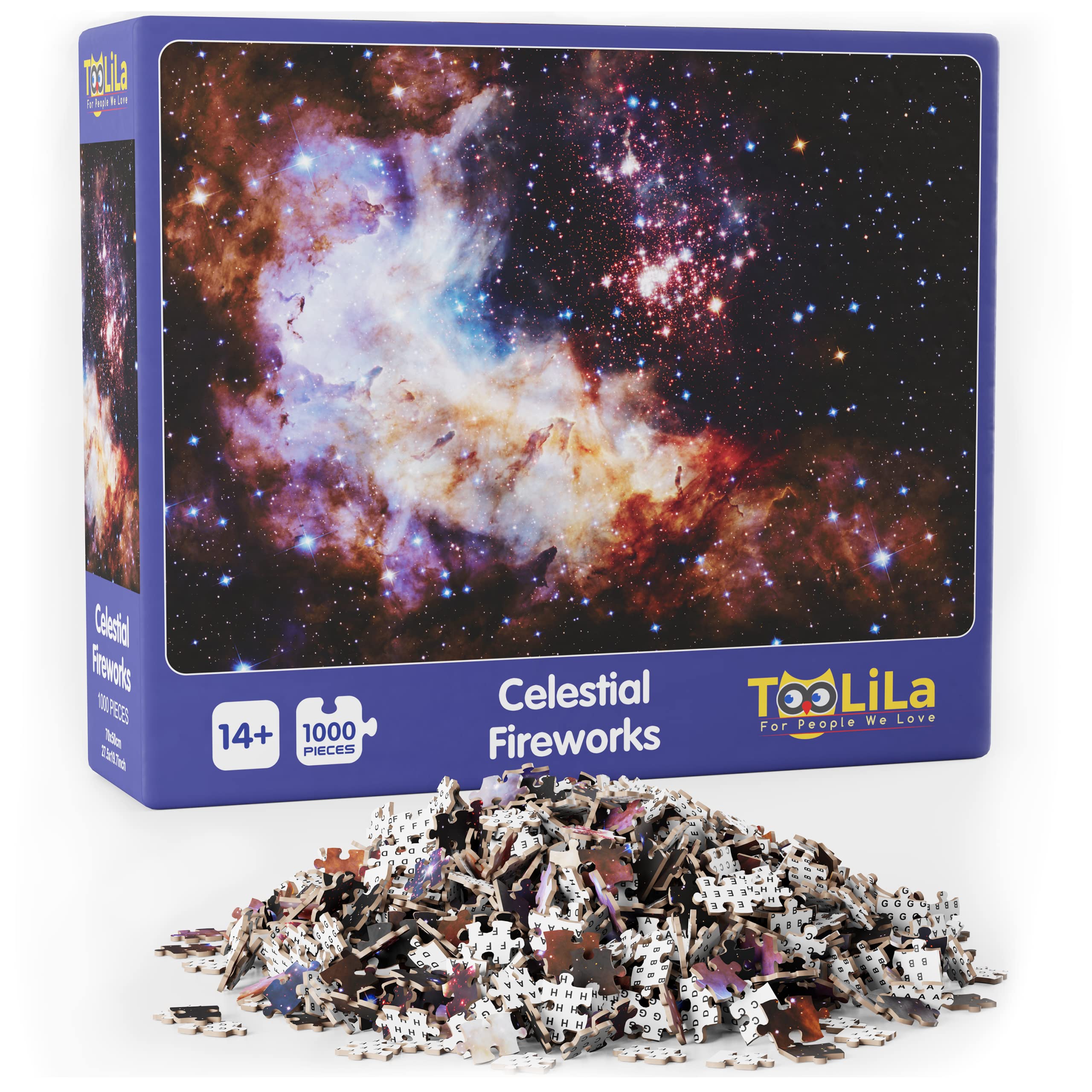 1000 Piece Jigsaw Puzzles for Adults - Challenging 28x20 Inch Difficult Puzzle with Celestial Fireworks Design - Perfect for Stress Relief, Family Game Night & Home Decor