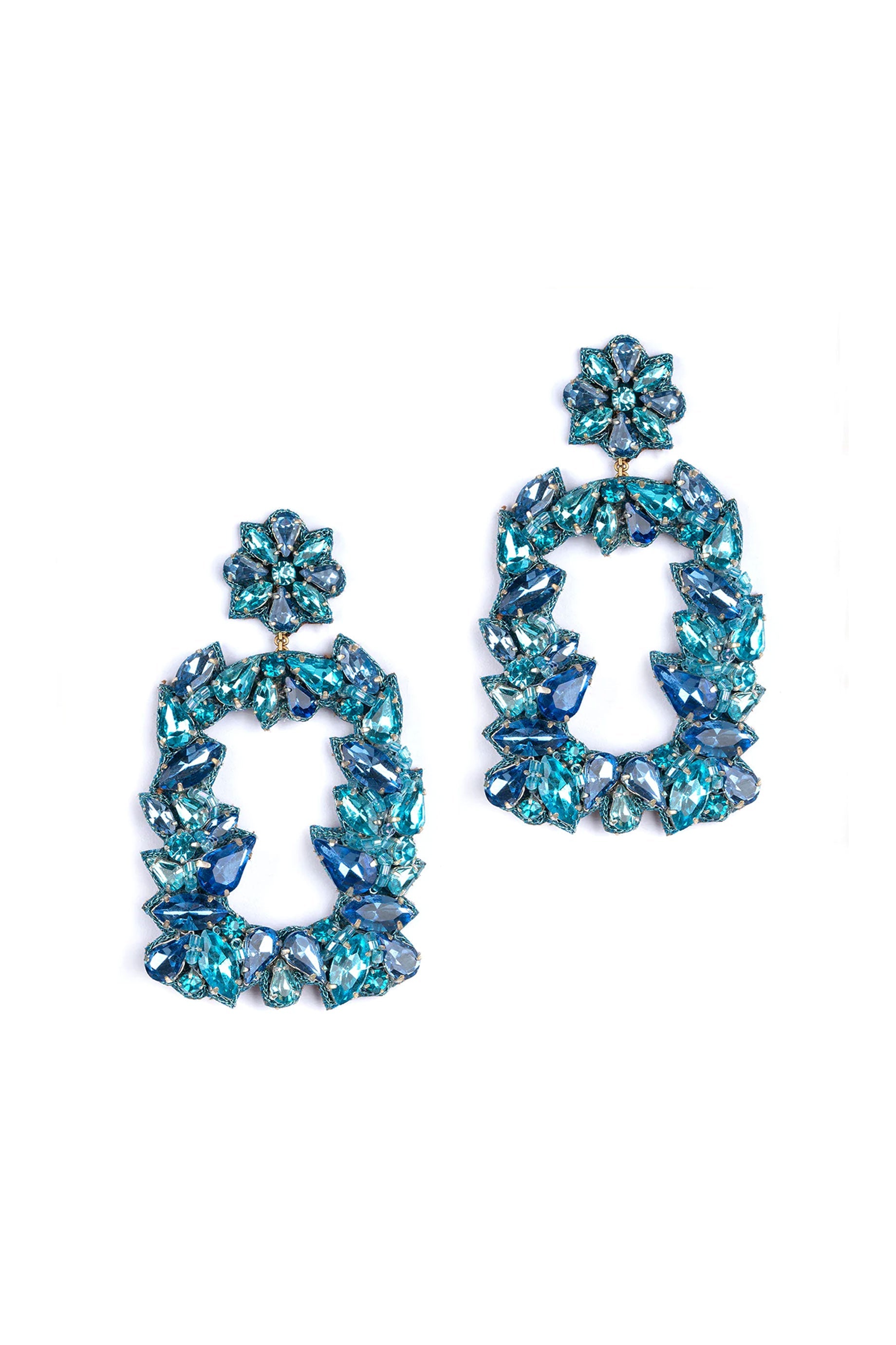 Deepa Gurnani Anushka Earrings - Turquoise Bohemian Dangle Earrings for Women, Handmade Beaded Jewelry for Party, Wedding & Special Occasions