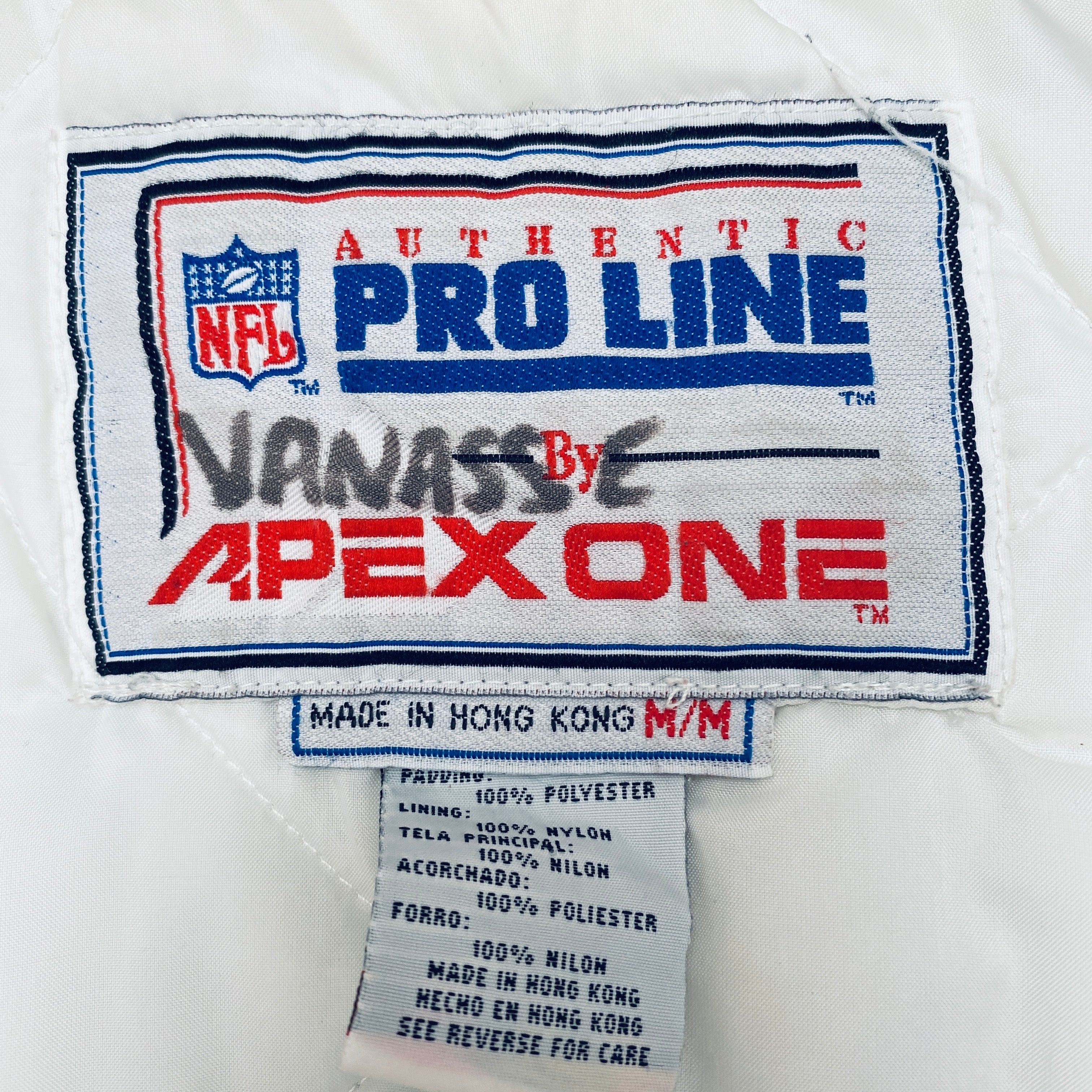 New England Patriots 1990s Apex One Sharktooth Full Zip Proline Jacket - Men's Medium - Vintage NFL Football Fan Gear for Game Day & Collectors