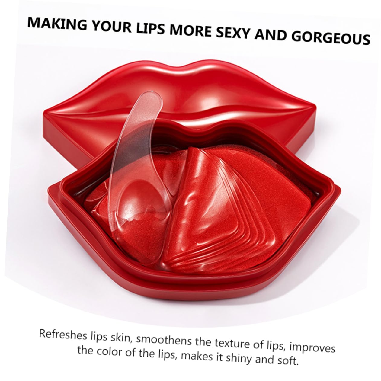 20pcs Anti-Wrinkle Lip Mask Pads - Hydrating & Plumping Lip Treatment with Mascara Essence, Moisturizing Gel Lip Tint for Soft Smooth Lips | Overnight Care, Daily Lip Beauty Routine, Pre-Makeup Prep