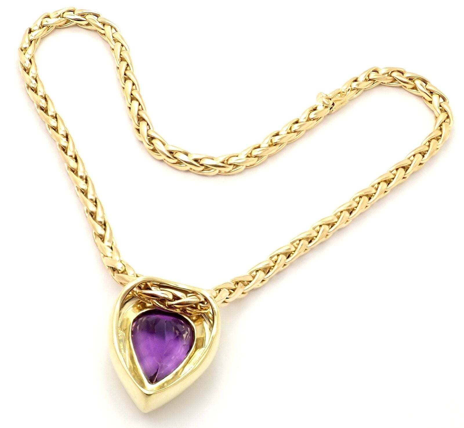 Authentic Tiffany & Co Paloma Picasso 18k Gold Large Amethyst Pendant Necklace for Women - Elegant Jewelry Gift for Anniversary, Valentine's Day & Special Occasions