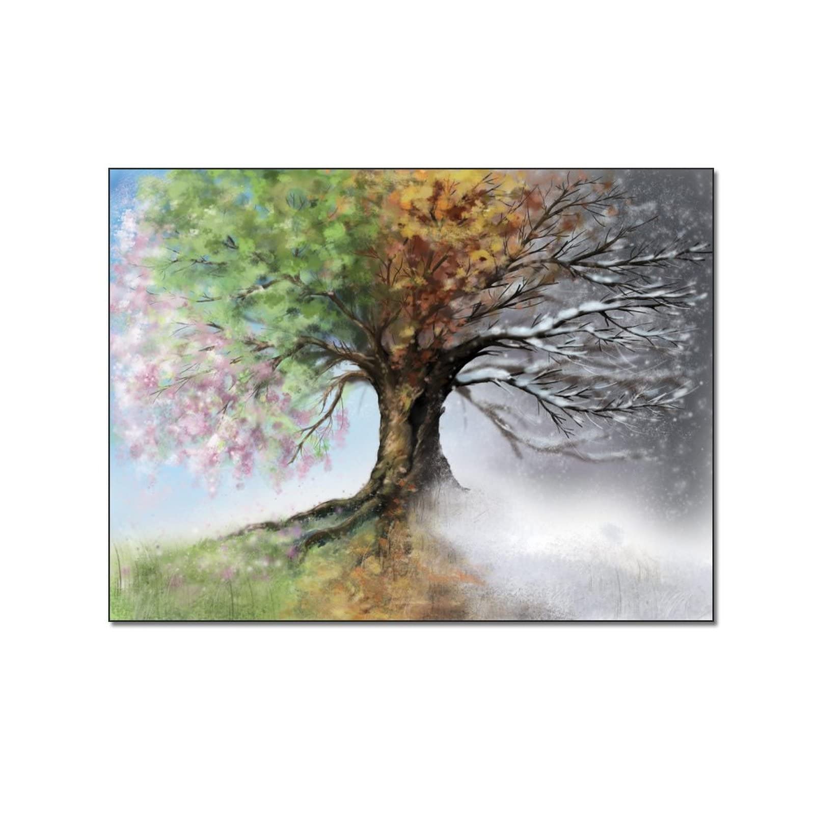 90s Aesthetic Room Decor - Abstract Tree & Plant Canvas Posters (24x36 Inch, 20x26 Inch/51x66cm) - Vintage Wall Art for Bedroom, Living Room & Office Gifts