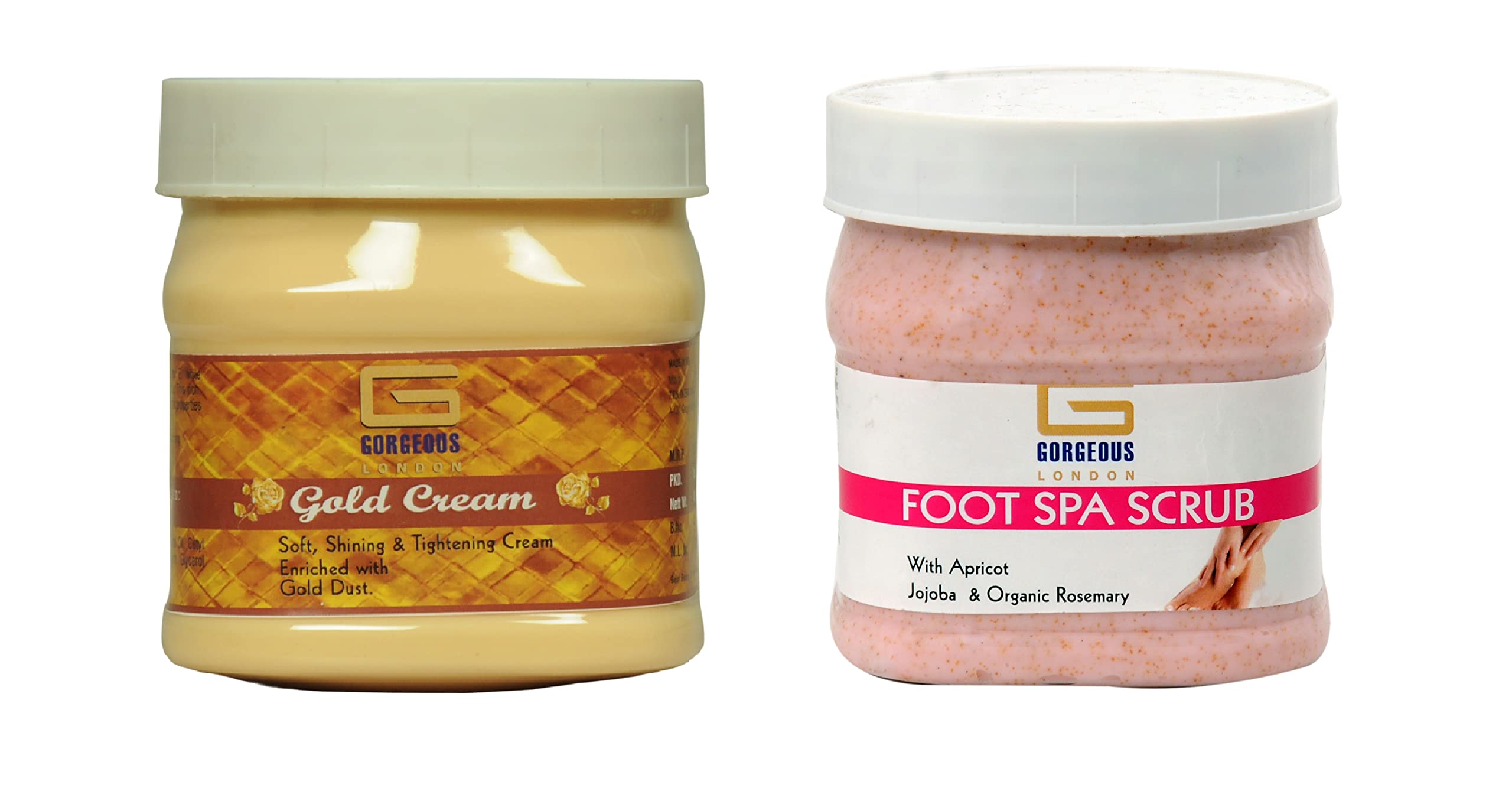 Premium London Gold Cream & Foot Scrub Set - 2 Pack (450ml Each) | Deep Moisturizing & Exfoliating for Soft Feet | Perfect for Spa Day & At-Home Pedicures