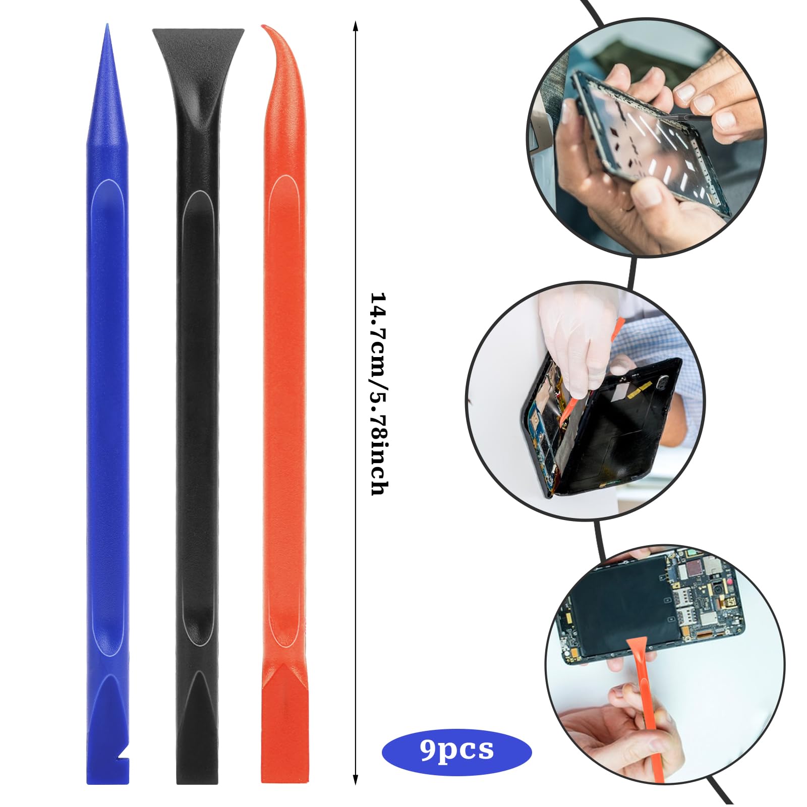 9-Piece Carbon Fiber Plastic Scraper Set - Non-Scratch Multi-Purpose Cleaning Tools for Kitchen, Paint, Tight Spaces & Crevices | Perfect for Food Residue Removal, DIY Projects & Home Cleaning