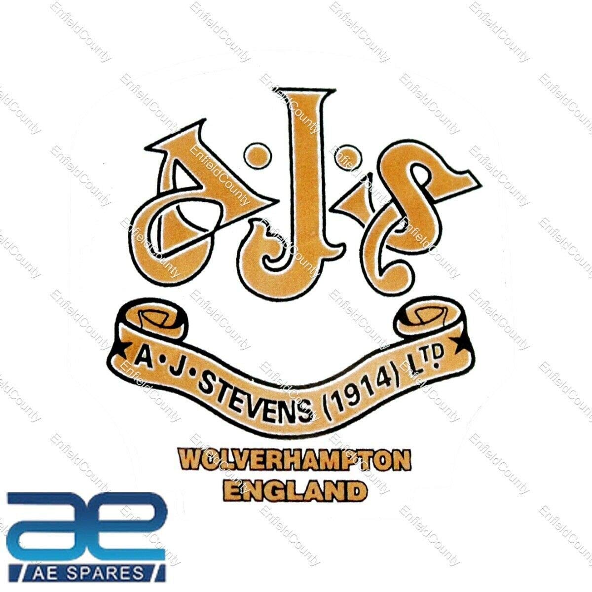 Original AJS Toolbox Oil Tank Sticker Decal Set of 2 Pcs - High-Quality Vinyl for AJS Motorcycles - Perfect for Restoration & Customization Projects