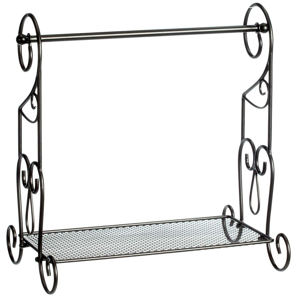 Fox Valley Traders Stainless Steel Kitchen Paper Towel Holder & Organizer Stand - Black | Space-Saving Countertop Storage for Kitchen, Bathroom, Office, RV