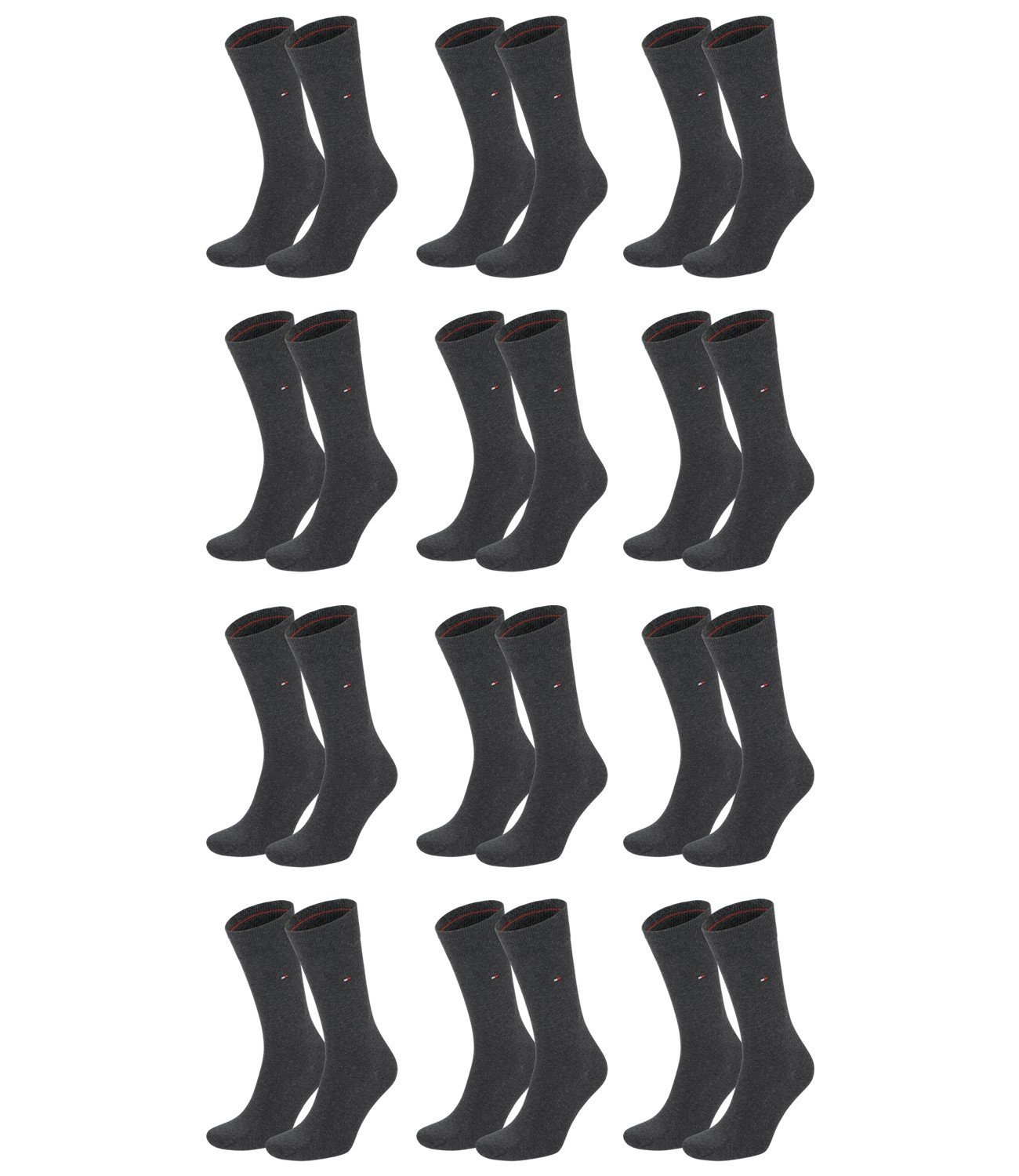 Tommy Hilfiger Men's 2-Pack Classic Crew Socks - Anthracite Melange for Casual, Work & Everyday Comfort
