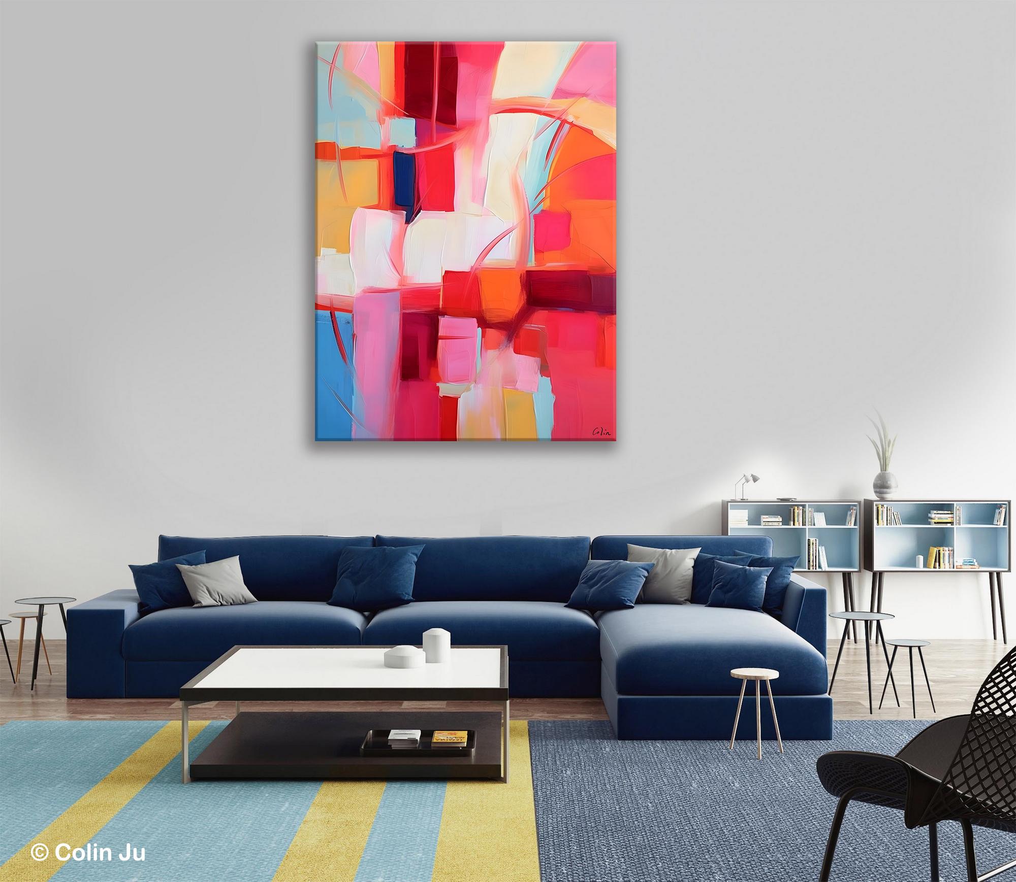 Hand Painted Abstract Acrylic Wall Art - Original Modern Extra Large Canvas Painting for Bedroom Decor - Perfect for Living Room, Office & Home Interior Design