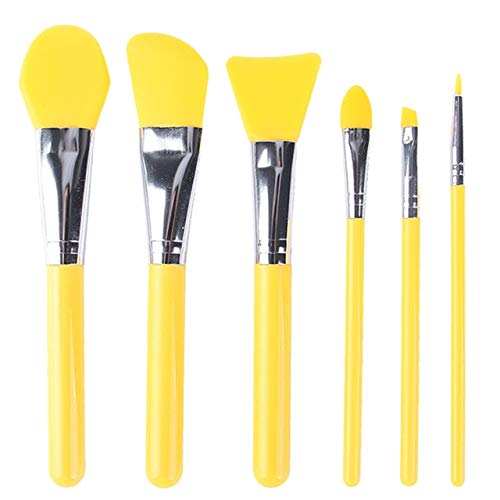 6Pcs Silicone Makeup Brush Set - Reusable Face Mask Applicator & Beauty Blender Tools for Foundation, Skincare & Makeup Application - Perfect for Liquid Foundation, Creams & Serums